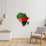 Sinco Acrylic Decorative Natural Wood Framed Africa Shaped Wall Mirror Decor for Living Room 14.96