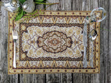 DaDa Bedding Dancing Women Tapestry Dining Table Placemats - Set of 4-Pieces Festive Celebrate Kwanzaa Tribal African Ethnic Culture - Decorative Cotton Linen Woven Kitchen Mats - 13” x 19” (18117)
